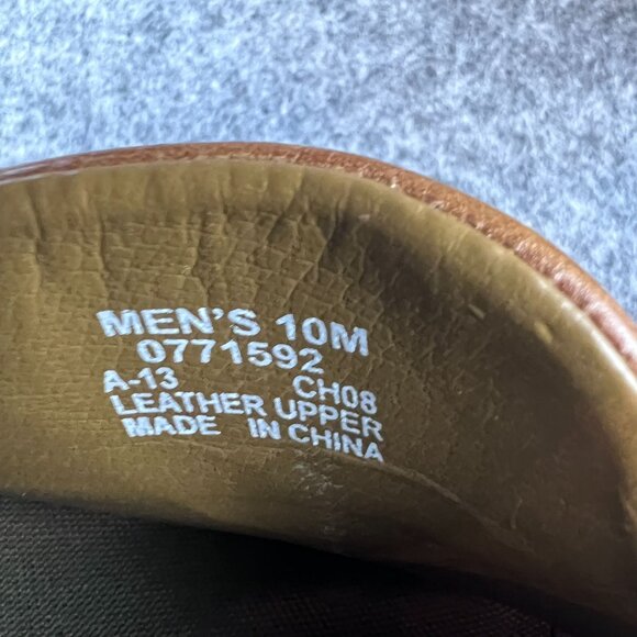 Sperry Mens 10M Brown Boat Driver Leather Slip-On Loafers Moccasin Rubber Sole - Picture 4 of 12